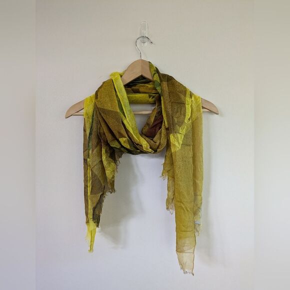 Van Gogh Museum Amsterdam 100% Modal Scarf Crystallized Sunflowers yellow gold t - Picture 1 of 6